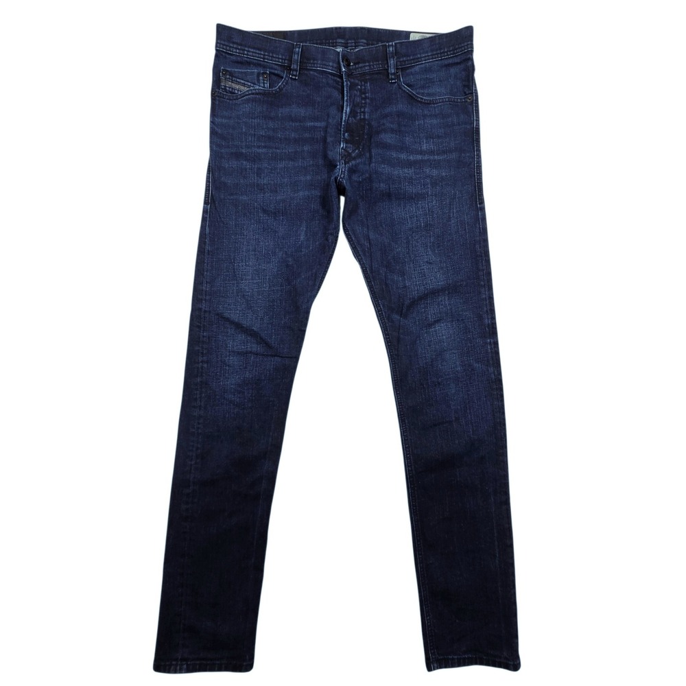 Diesel Tepphar Jeans Mens 34x32 Blue Slim Carrot 0860Z Stretch Denim Tapered